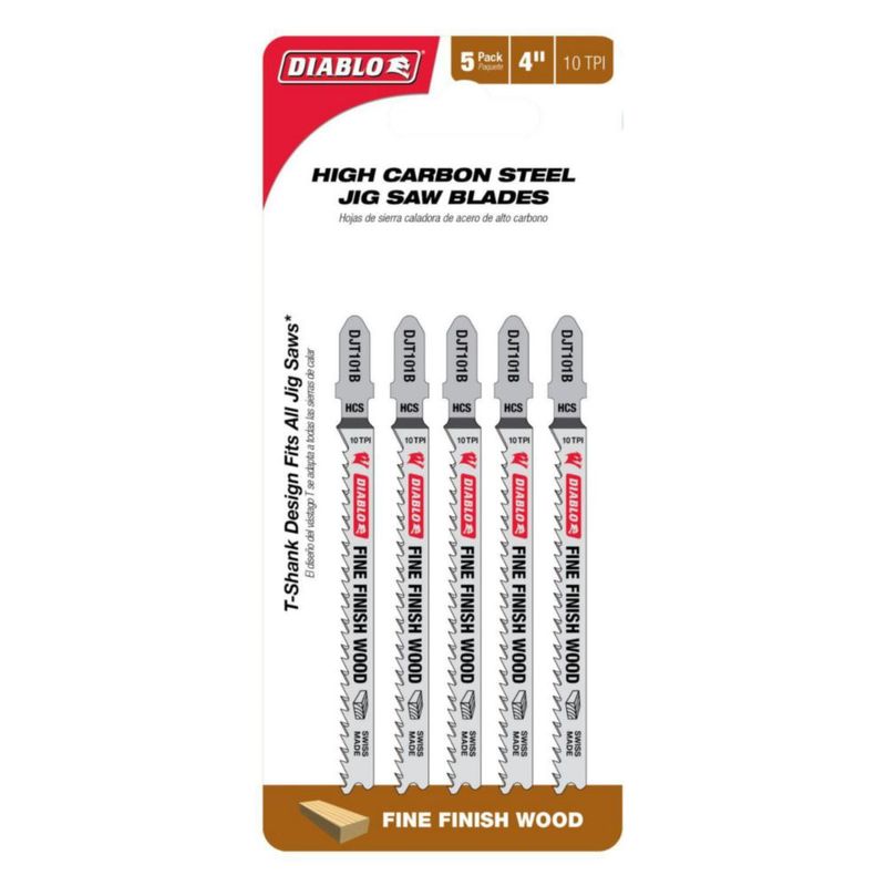 Hojas de sierra caladora Diablo DJT101B 10TPI 10 cm paquete de 5