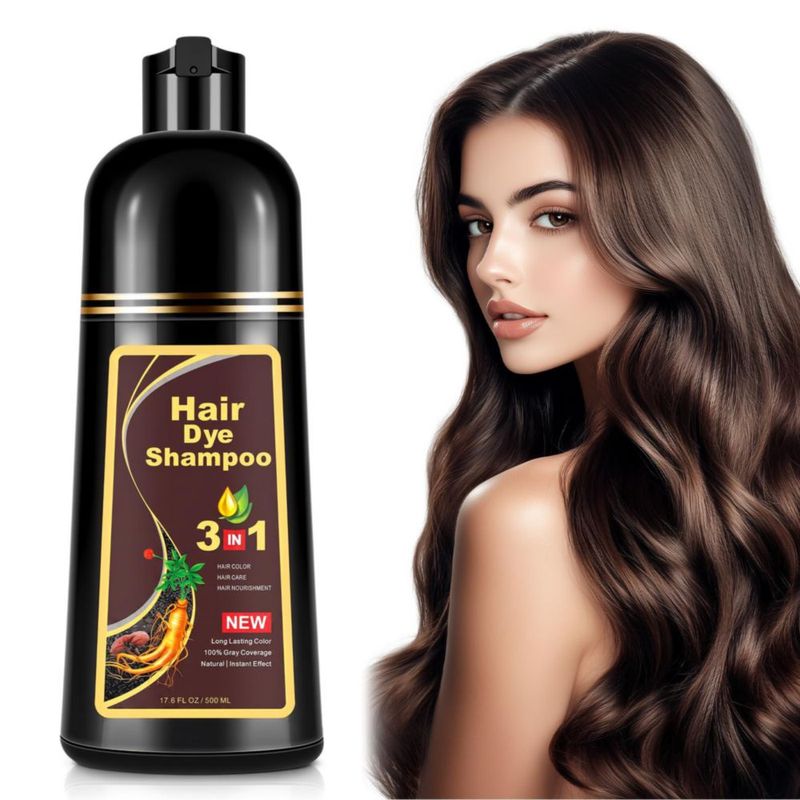 Champú Instant Hair Color LUHI Marrón Oscuro 3 en 1 Fórmula Natural