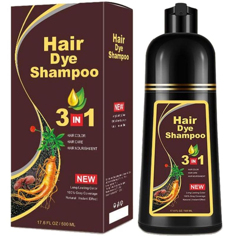 Champú Instant Hair Color LUHI Marrón Oscuro 3 en 1 Fórmula Natural