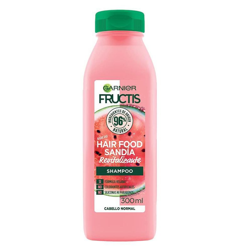 Champú Garnier Sandía 300ml Fructis Natural Revitaliza Cabello Normal