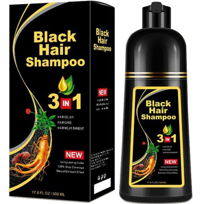 Champú Instant Hair Color LUHI Tinte Natural 3 en 1 Negro