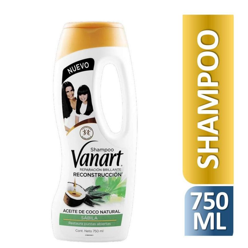 Shampoo Reparación Brillante Vanart Aceite de Coco Sábila 750ml