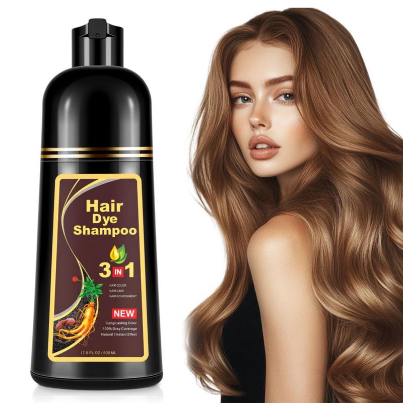 Champú Instant Hair Color LUHI Marrón Claro 3 en 1 Fórmula Natural