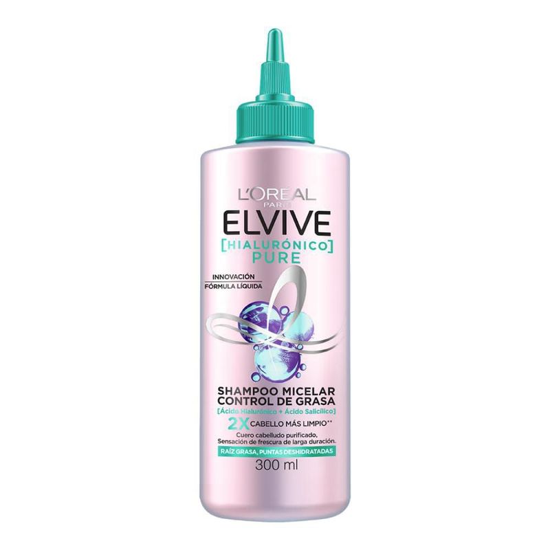 Shampoo Elvive Hialurónico Pure Ácido Hialurónico y Salicílico 300ml