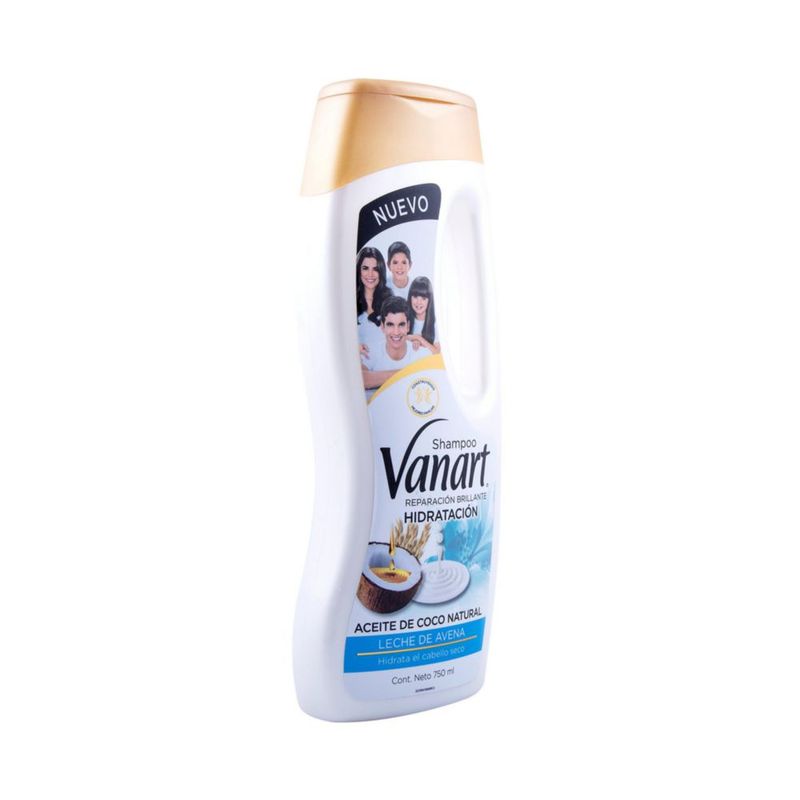 VANART Shampoo Reparación Brillante 750ml Aceite de Coco y Leche de