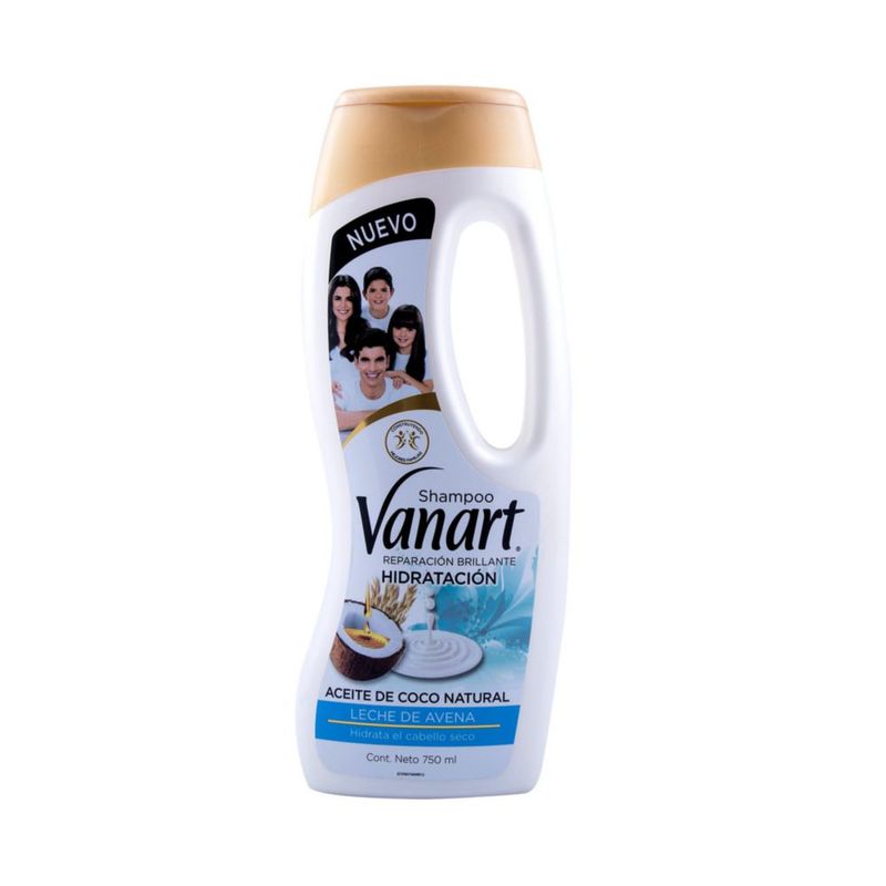 VANART Shampoo Reparación Brillante 750ml Aceite de Coco y Leche de