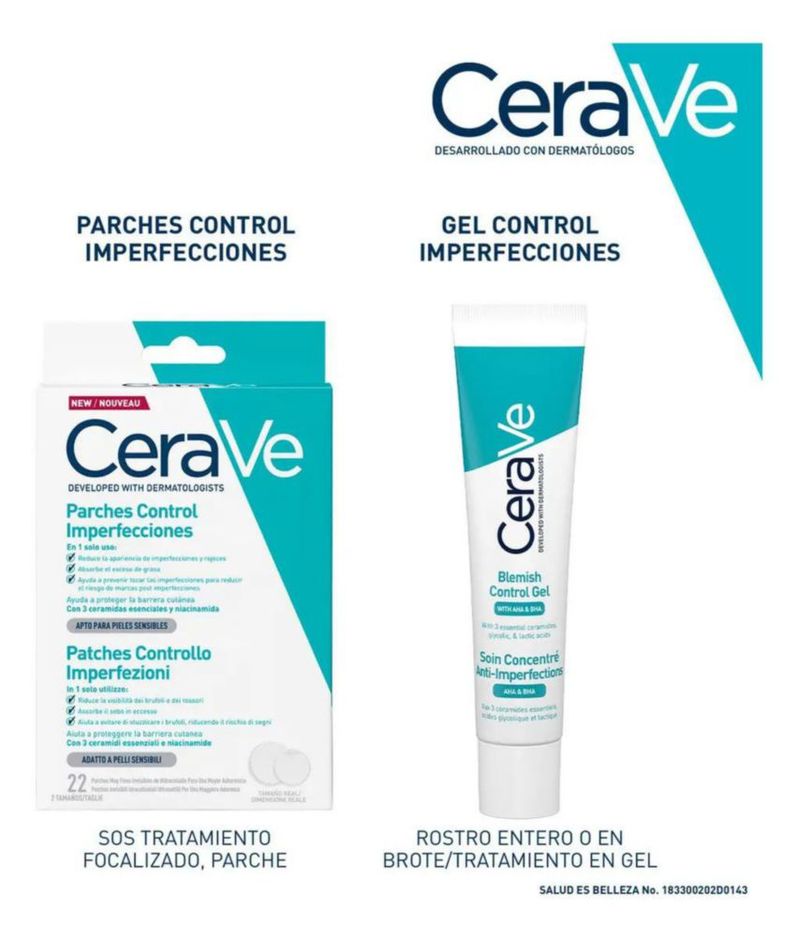 CeraVe Parches Control Imperfeccion 22p piel tendencia acné