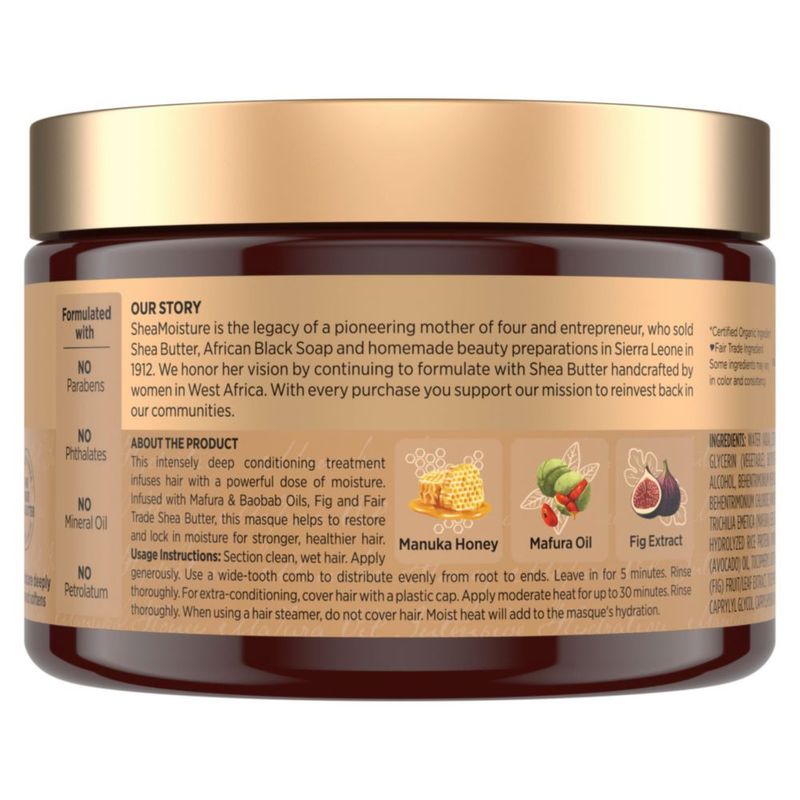 Mascarilla hidratante intensiva para el cabello con miel de manuka y