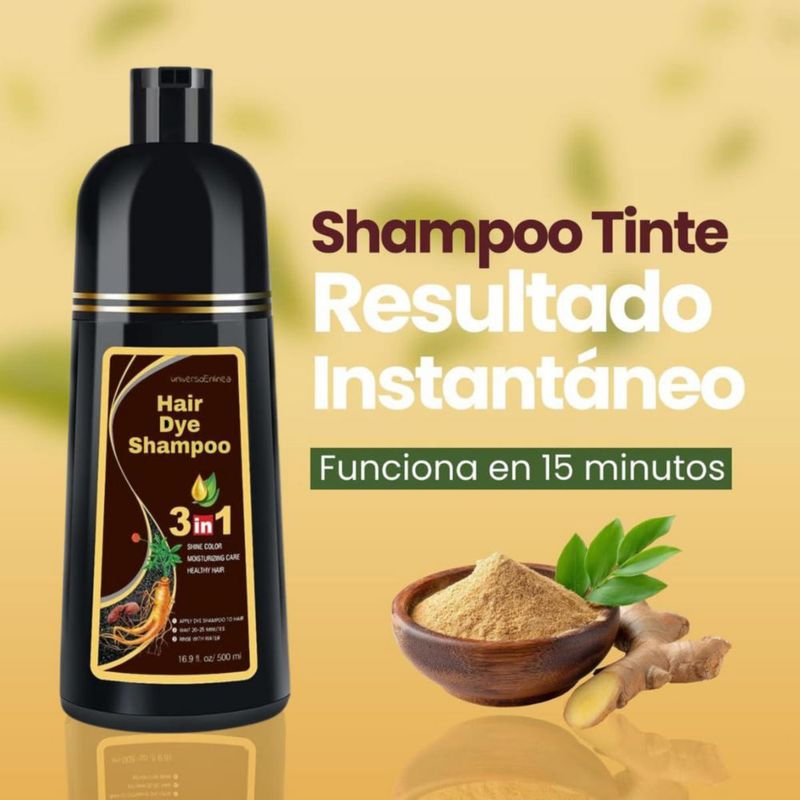 Shampoo Tinte Instantáneo Orgánico Natural UniversoEnLínea com Negro