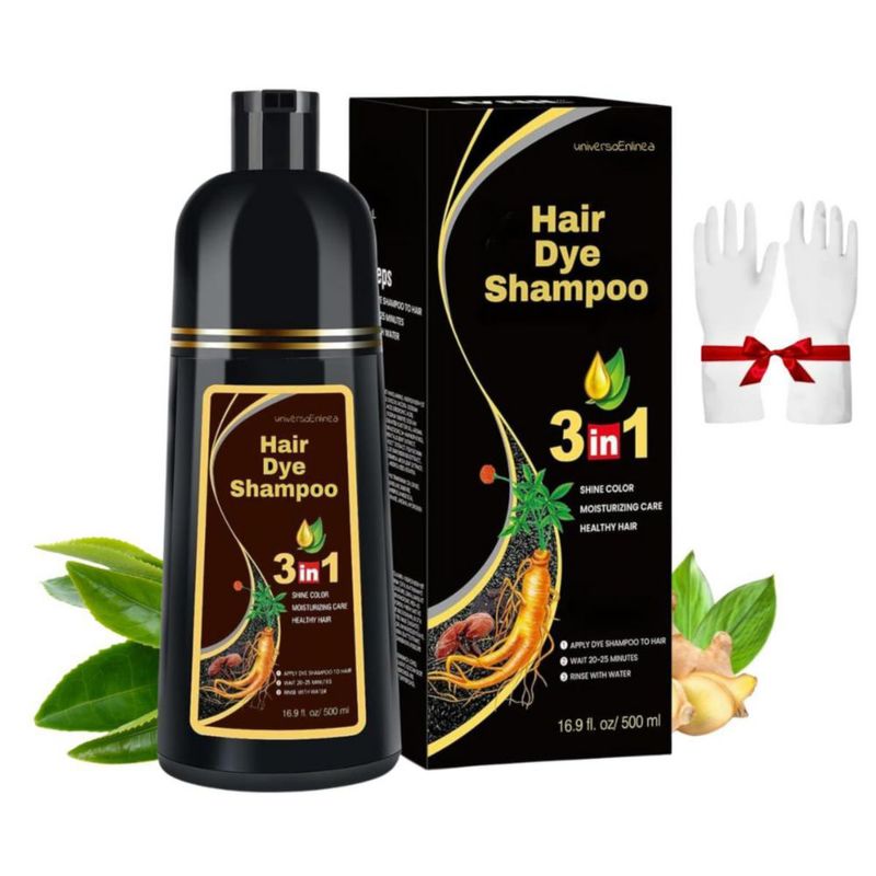 Shampoo Tinte Instantáneo Orgánico Natural UniversoEnLínea com Negro