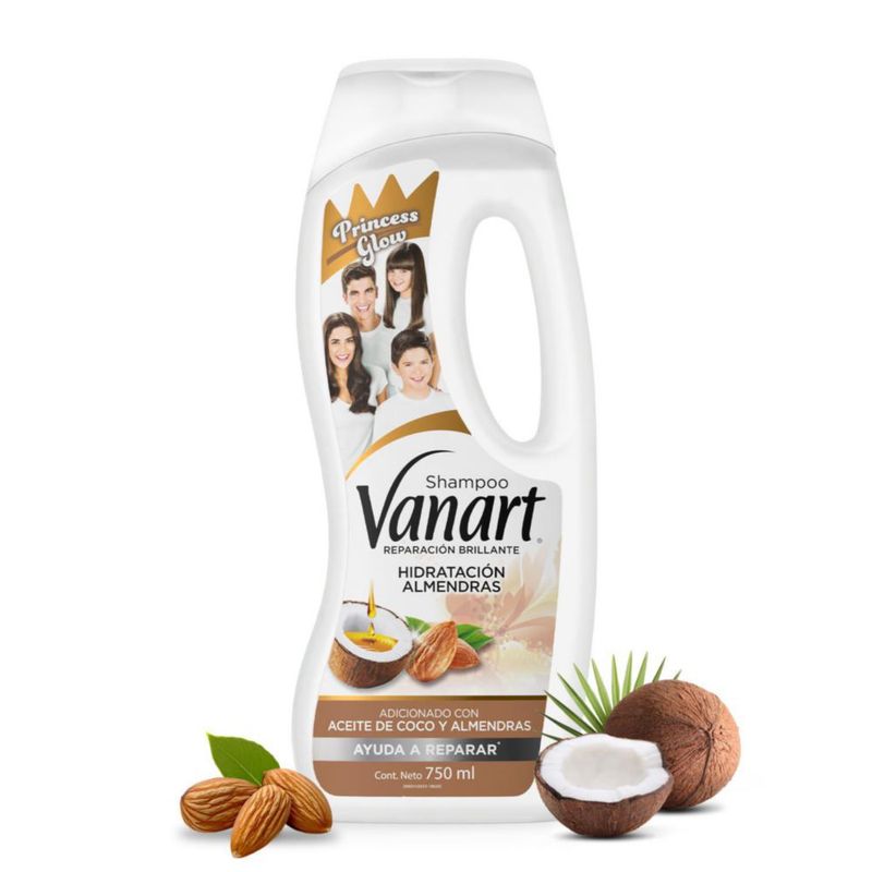 Shampoo Reparación Brillante y Nutrición Vanart 750ml Aceite de Coco