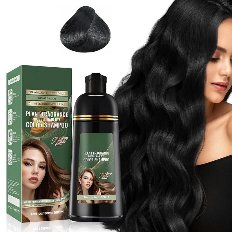 Shampoo para Canas RUIAO 3 en 1 Tinte Instantáneo 500ml Negro