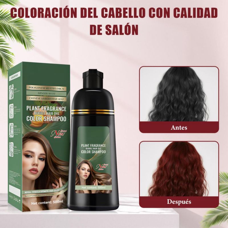 Shampoo Tinte Cubre Canas RUIAO 500ml Rojo Vino