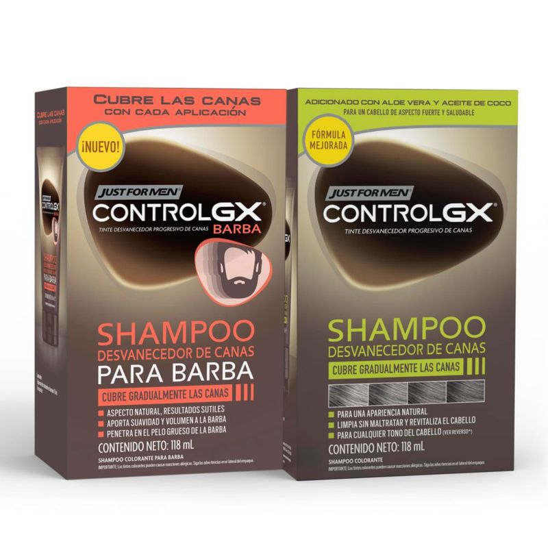 Just For Men Control GX Desvanecedor Canas Kit Cabello Barba 118ml