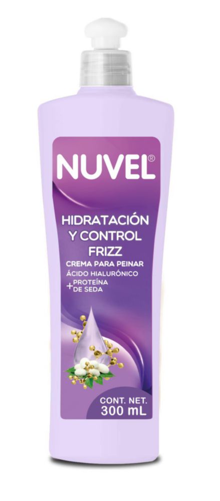 Crema Anti Frizz Nuvel 300ml Hidratación Brillo Seda