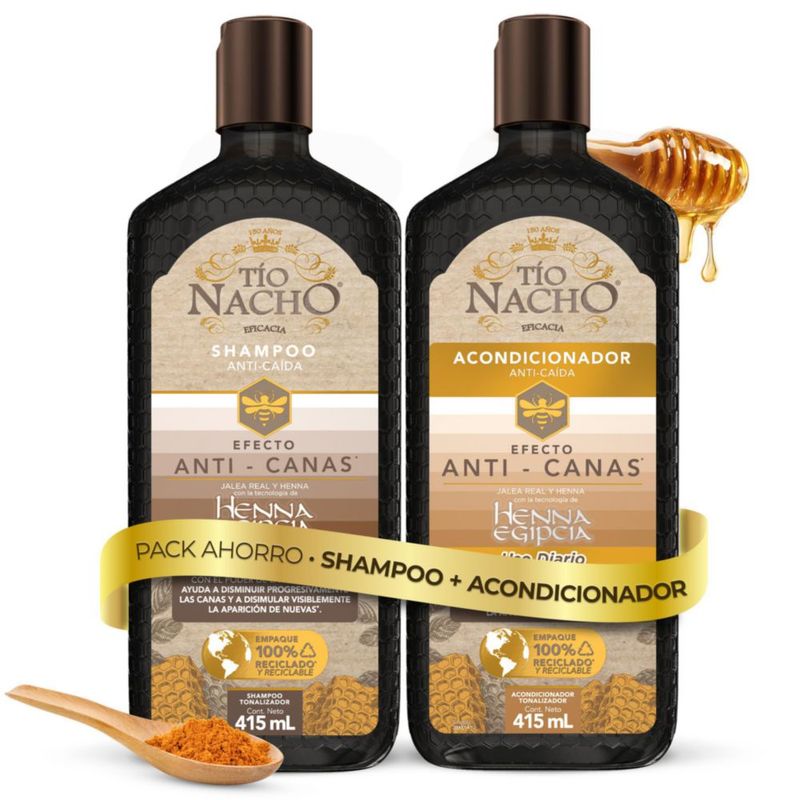 Shampoo Anti Canas Acondicionador Dúo Pack 415ml Tío Nacho