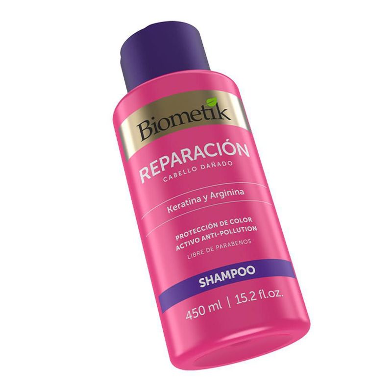 Biometik Shampoo Reparador 450ml Keratina Arginina Protección Color
