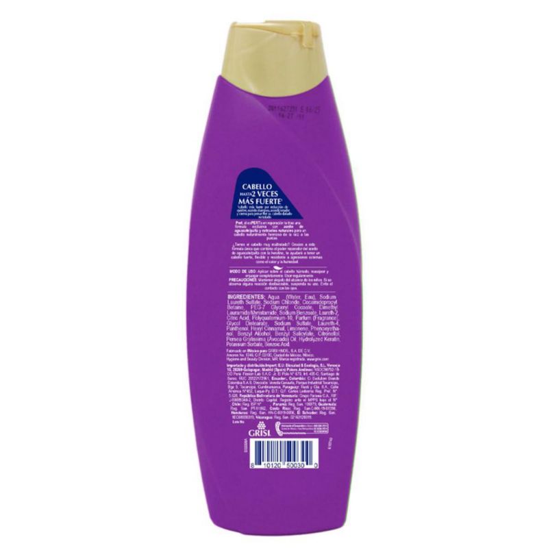 PERT Shampoo Keratina y Aguacate 650 ml Cabello Fuerte Flexible