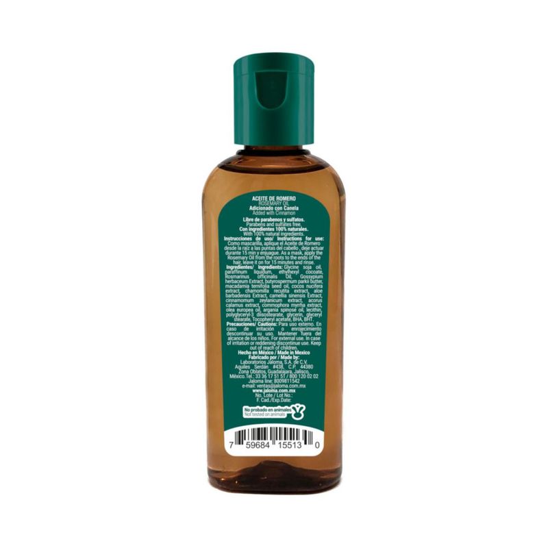Aceite de Romero y Canela Jaloma 120ml Fortalece y Revitaliza