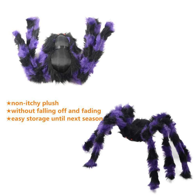 Araña de peluche BEIGUO set de 5 piezas (30/20/12 cm) para decoración de Halloween