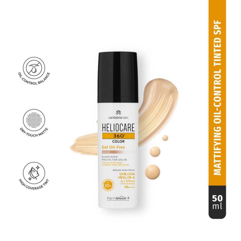 Heliocare 360 Protector Solar Color Gel Oil Free SPF 50 Beige 50 Ml