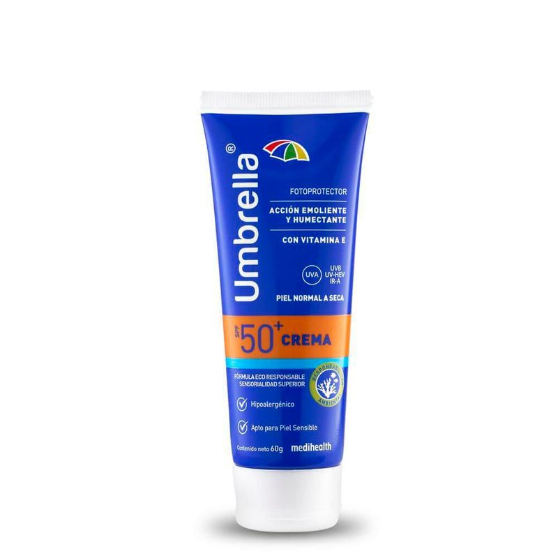 Umbrella Crema SPF 50 Filtro Facial Protector Solar con Óxido de Zinc