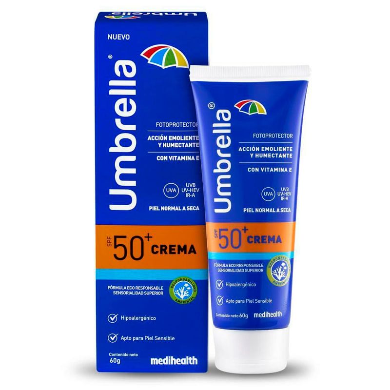 Umbrella Crema SPF 50 Filtro Facial Protector Solar con Óxido de Zinc
