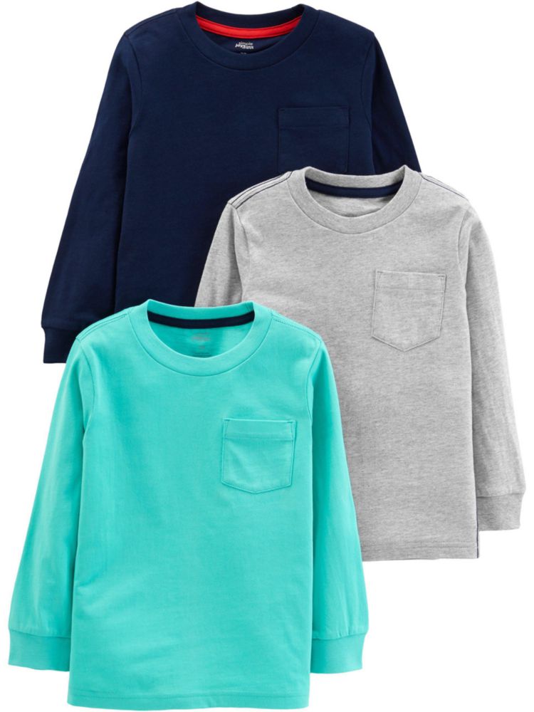 CAMISETA Simple Joys de Carter's 5T Pack de 3 gris/azul/marino