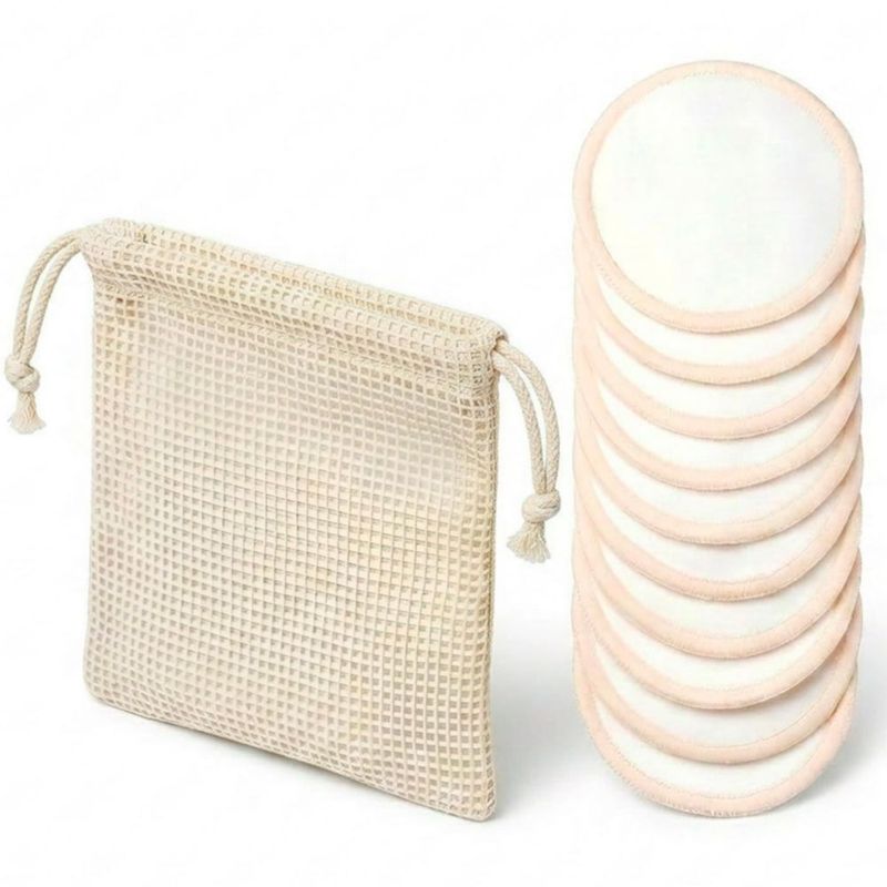 Triko 10 Pads Desmaquillantes Reutilizables Bambú Algodón Suaves para