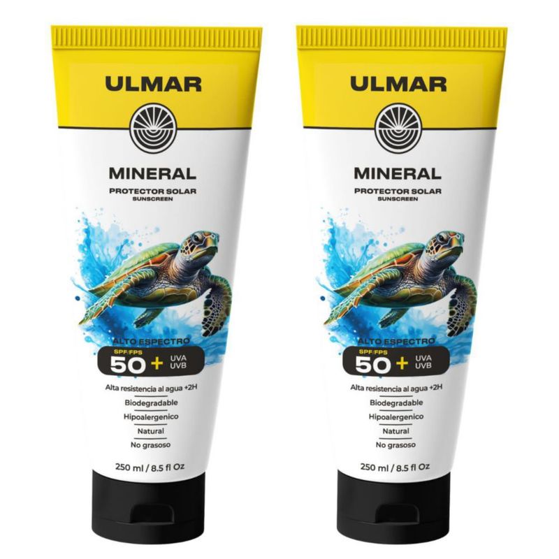 Protector Solar Mineral Ulmar SPF FPS 50 UVA UVB 100 Natural