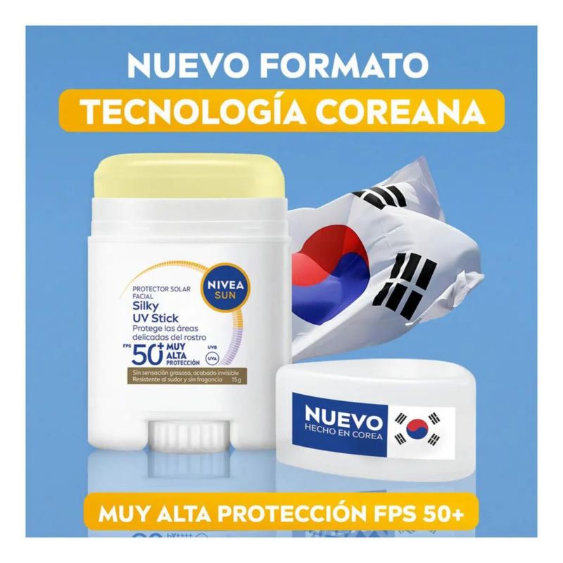 Silky UV Stick NIVEA SUN Protector Solar Facial FPS50 Acabado