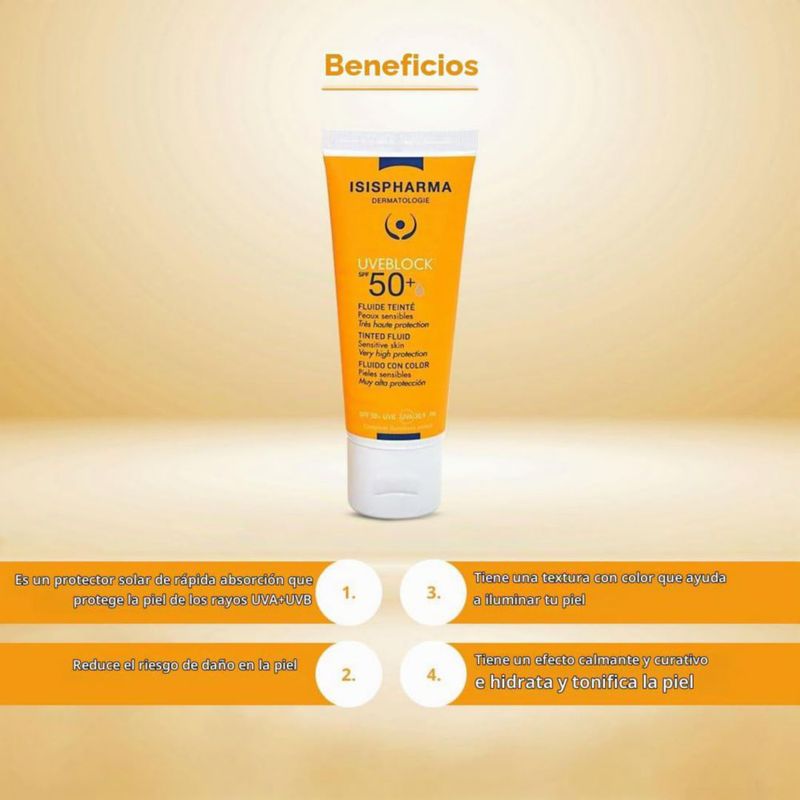 ISISPHARMA Uveblock FPS 50 Protector Solar Toque Seco Color Claro 40ML