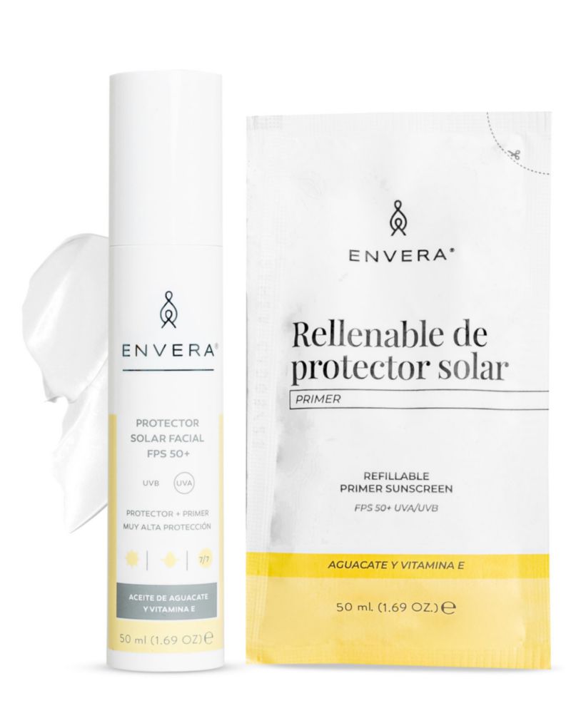Set Protector Solar ENVERA SPF 50 Refill 50ml Primer Matificante