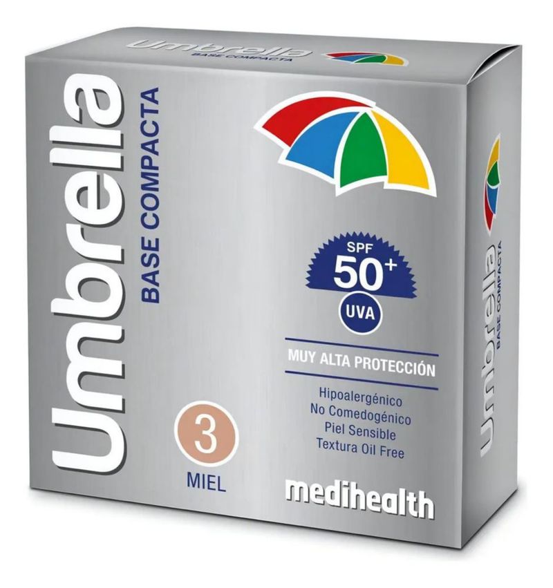 Protector Solar SPF50 Base Compacta Tono Miel Medihealth