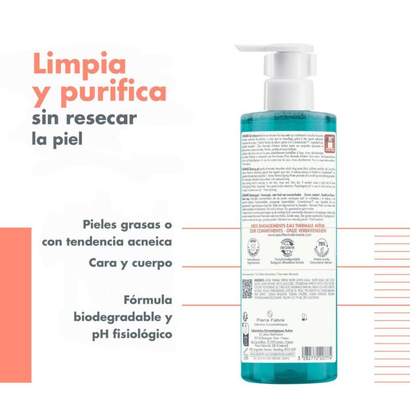 Avene Cleanance Gel Limpiador Facial Piel Grasa 400ml
