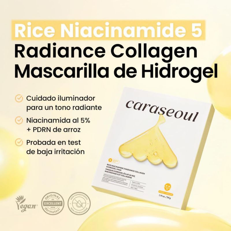 Mascarilla Facial Coreana caraseoul 5 Niacinamida Arroz Hidratante