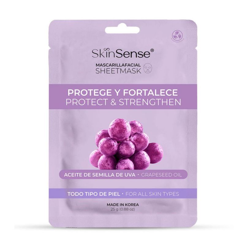 Mascarilla Facial Skin Sense Tela Biodegradable Semilla Uva 95