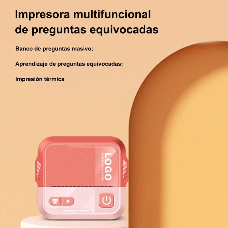 Mini Impresora Inalámbrica Portátil para Móvil,MODELO X100,ROSADO,Impresora Térmica Multifuncional sin Tinta.HOGAWAY