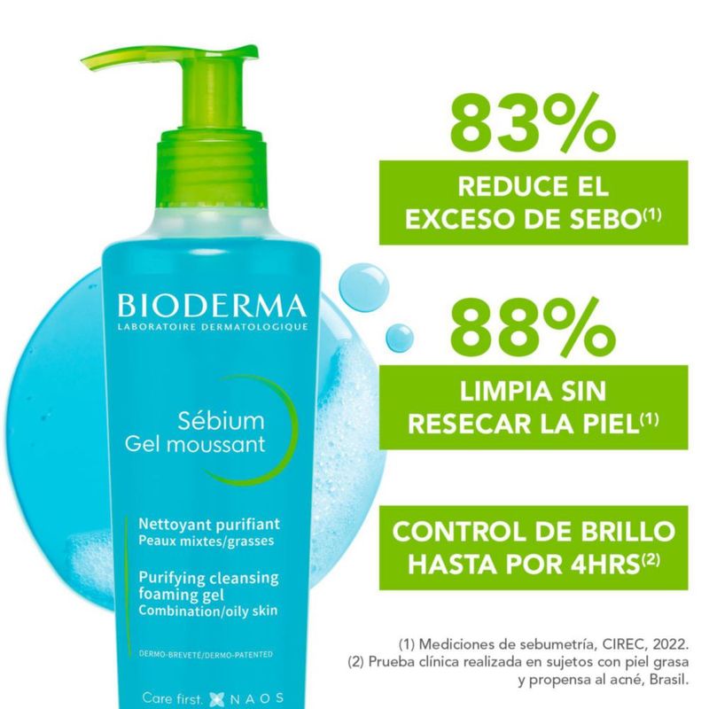 Bioderma Sébium Gel Moussant 200ml Limpiador Facial Piel Grasa