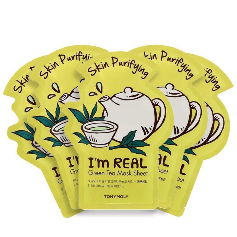 TONYMOLY Mascarilla Facial Purificante De Te Verde I m Real 5pzas