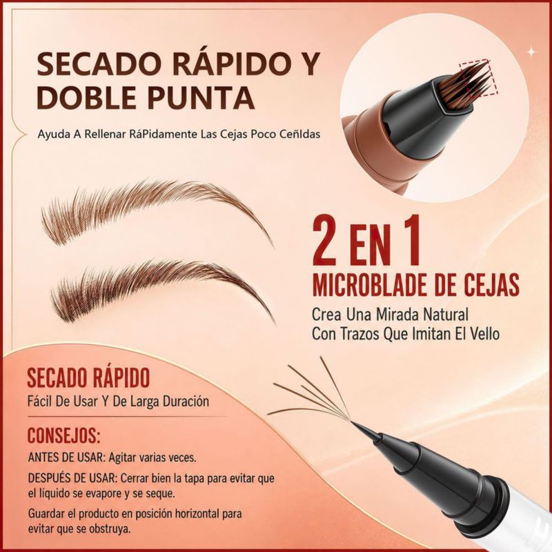 Lápiz de Cejas suanyu Doble Punta Resistente al Agua Larga Duración