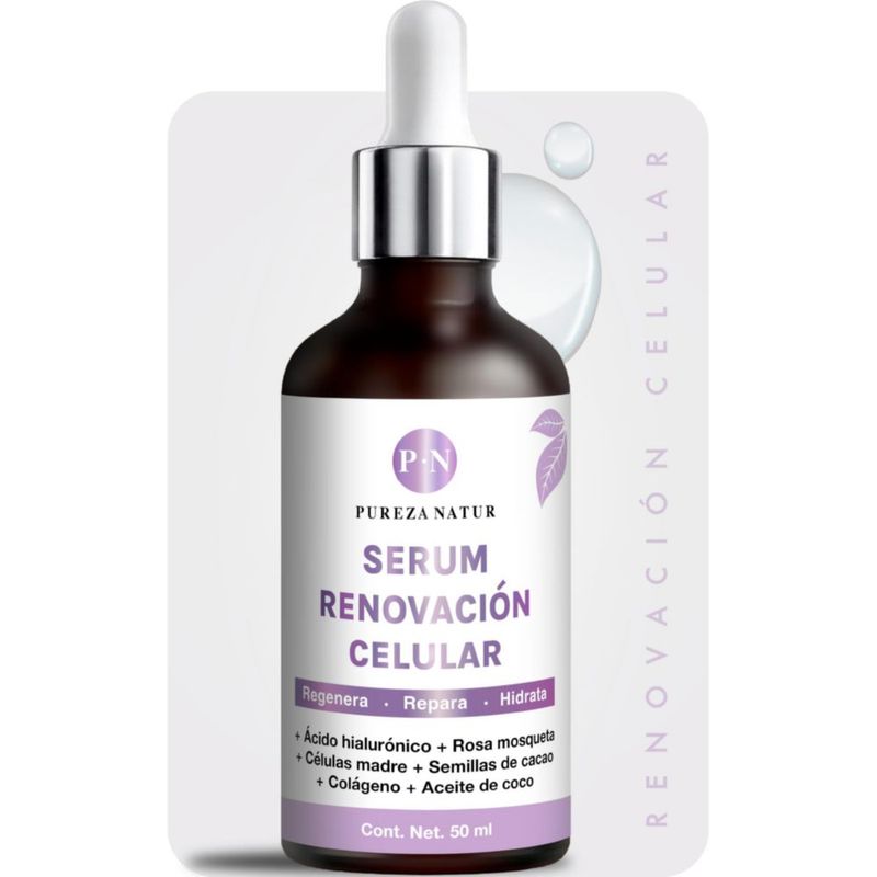 Serum Pureza Natur 50ml Acido Hialurónico Celulas Madre Rosa Mosqueta