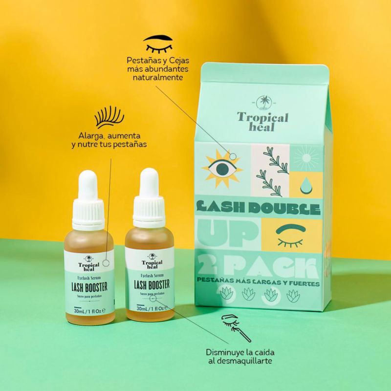Tropical Heal Lash Booster Pack 2 Sueros Naturales para Crecimiento