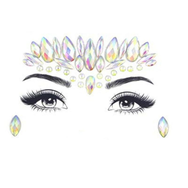 Pegatinas Faciales Aofong Joyas Sirena Halloween Brillantes 3