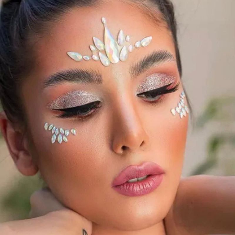 Halloween Sirena Cara Joyas Brillantes Resistente al Agua Diamantes