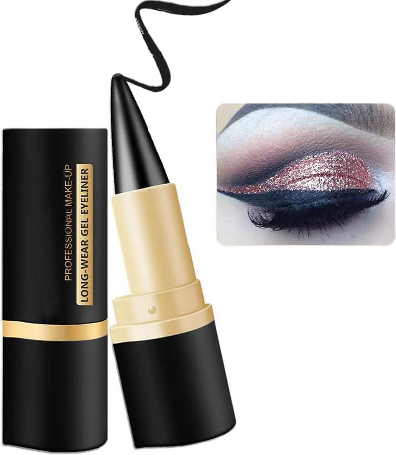 Lápiz Delineador De Ojos En Gel Negro LONEOURS Barra Mate Rápido