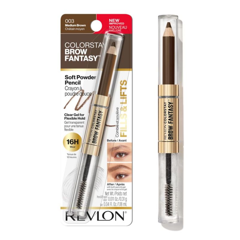 Lápiz y Gel para Cejas Revlon Colorstay Brow Fantasy Tono Medio Brown