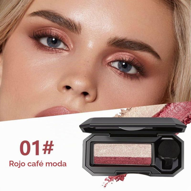 Sombra de Ojos Doble Color Flouzor Alta Pigmento Resistente Al Agua
