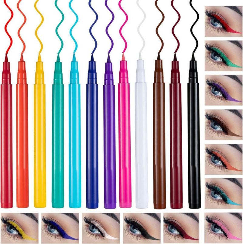 12 Colores Waterproof Eyeliner Líquido Mate Flouzor