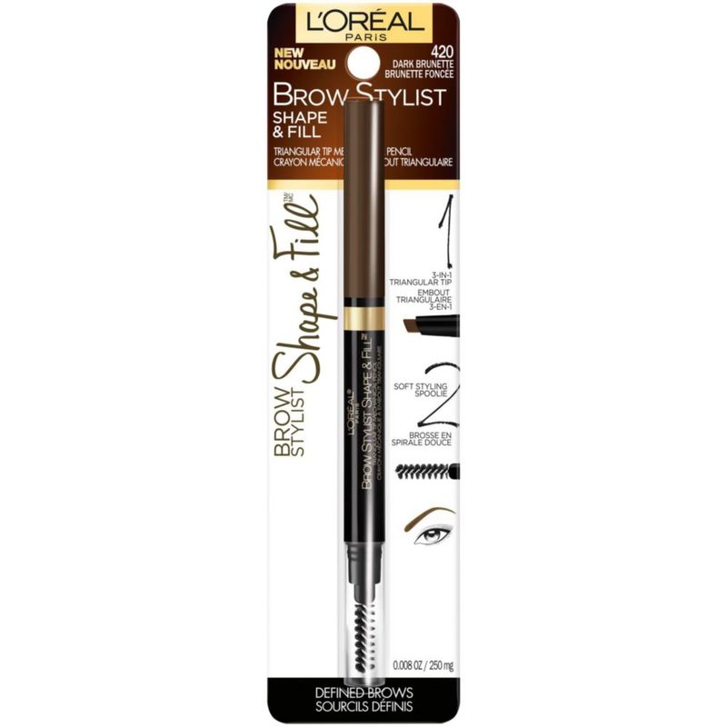 Lápiz L Oreal Paris Brow Stylist Shape Fill 3 in 1 Dark Brunette